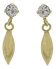 Brinco Ouro 18k Zircônia Incolor Pendente Dourado 11,4mm