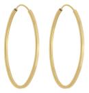 Brinco Oval 25 Mm Em Ouro 18k 750 Dourado