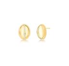 Brinco Oval com Fileira Cravejada Banhado a Ouro - Zircônia