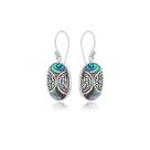 Brinco Oval Gancho Abalone Prata 925
