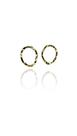 Brinco Oval Ondulado Folheado Em Ouro 18k