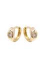 Brinco P de Argolinha com Estrela Cravejada com Micro Zircônia Banhado em Ouro 18K