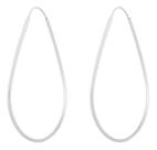 Brinco Par De Argola Gota Fio Quadrado 5,5cm Em Prata 925