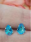 Brinco Pedra Azul Gota Zirconia Prata Legítima 925