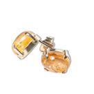 Brinco Pedra Topazio Imperial Lisa Topinho Prata 950