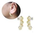 Brinco Pendente Cacho Pérolas Naturais Ouro Branco 18 J25284