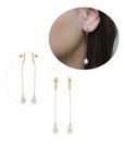 Brinco Pendente Fio Pérola Natural Luxuoso Ouro 18k J25454