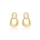 Brinco Pendente Quadrado Folheado a Ouro 18k Luxo