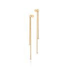 Brinco Pêndulo Banhado a Ouro com Zircônias Rommanel 527652 Cor:Dourado
