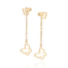 Brinco pêndulo borboletas banhado a ouro 527569 Rommanel Cor:Dourado