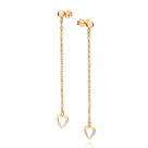 Brinco Pêndulo Com Corações Banhado a Ouro Rommanel 527650 Cor:Dourado