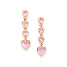 Brinco pêndulo corações banhado a ouro ROSA 527371 Rommanel