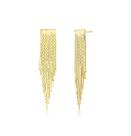 Brinco Pêndulo de Franjas Lisas Banhado a Ouro - 4,5 cm x 2,5 cm