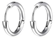 Brinco Pequena Argola Unissex De Aço Inoxidável 12mm Prata
