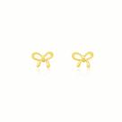 Brinco Pequeno Lacinho Folheado Ouro 18k Antialérgico