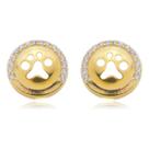 Brinco Pequeno Pata de Cachorro Banho de Ouro 18k Zircônia
