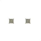 Brinco Pequeno Quadrado Micro Zircônia Folheado Flash Ouro 18K