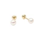 Brinco Pérola 3,5mm Em Ouro 18K