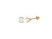 Brinco Pérola 4 mm Aro Duplo Ouro 18k Infantil