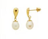 Brinco Pérola Biwa 5mm Ouro 18k 750