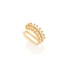 Brinco piercing de pressão folheado a ouro 18k com zircônias branco/525875