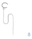 Brinco Piercing Fake Corrente Palito em Prata 925 (1 uni)