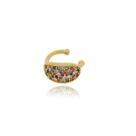 Brinco Piercing Fake Oval Cravejado Zircônias Folheado a Ouro 18k Brinco Piercing Fake Oval Cravejado Zircônias Folheado a Ouro 18k