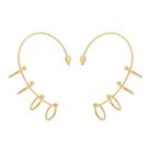 Brinco Piercing Liso 4 Fios De 3mm E Fio De 7mm Banhado a Ouro 18k