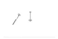 Brinco Piercing Nariz Labret Orelha Australiano Titânio Ponto Luz zirconia 2mm titanium haste 6mm
