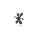 Brinco Piercing Ônix Borboleta Ródio Negro