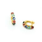 Brinco Piercing Ouro Maciço 18k Argola 5mm 10 Pedra Natural Colorida k3.6 Brinco Piercing Ouro Maciço 18k Argola 5mm 10 Pedra Natural Colorida k3.6