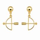 Brinco Pingente Arco e Flecha Dourado Brinco Pingente Arco e Flecha Dourado
