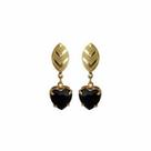 Brinco Pingente Coração Cristal Folheado Ouro 18K
