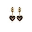 Brinco Pingente Coração Espirito Santo Folheado Ouro 18K