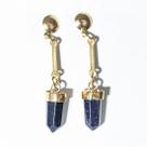 Brinco Pontinha Pedra Estrela Azul dependurado Dourada Brinco Pontinha Pedra Estrela Azul dependurado Dourada