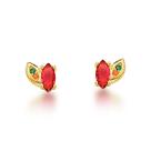 Brinco ponto de Luz colorido Banhado Ouro 18k