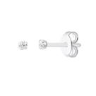Brinco Ponto de Luz Cristal 2mm Prata 925