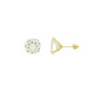 Brinco Ponto De Luz Pedra Zircônia Branca 9mm Ouro 18k 750