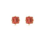 Brinco Ponto De Luz Quadrado Rubi Zirconia Cravejada Banhado a Ouro 18k Brinco Ponto De Luz Quadrado Rubi Zirconia Cravejada Banhado a Ouro 18k