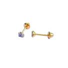 Brinco Ponto de Luz Tarraxa Baby Banhado a Ouro 18k