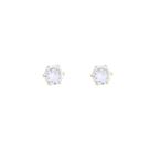 Brinco ponto de luz zircônia 6mm - Banhado em ouro 18k