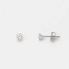 Brinco Ponto de Luz Zirconia Redonda Unissex Prata 925