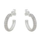 Brinco prata 925 Argola com zirconia cravada 17mm joias