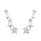 Brinco Prata 925 estrela pendurada com zirconia cravejada