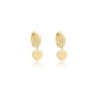 Brinco Prata 925 Infantil Argolinha 10mm Lisa Pingente Coração - Banho Ouro 18k Brinco Prata 925 Infantil Argolinha 10mm Lisa Pingente Coração - Banho Ouro 18k