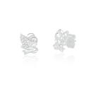 Brinco Prata 925 Infantil Fada Sentada com Zircônia Branca 8mm - Delicado Brinco Prata 925 Infantil Fada Sentada com Zircônia Branca 8mm - Delicado