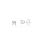 Brinco Prata 925 Ponto de Luz Zircônia 4mm