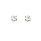 Brinco Prata 925 Ponto Luz De Zircônia Branca 6mm Banho A Ouro