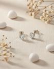 Brinco Prata 925 Zircônias Coração 5mm Fabro Saints