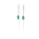 Brinco Prata Legitima 925 Anzol Pedra Zirconia Verde